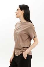 Basic cotton T-shirt LUXURY-W beige Garne 3040174 photo №3