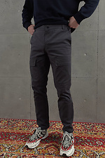 Gray cotton tapered cargo trousers GEN 8000174 photo №1