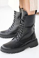 Women's leather winter boots black  2505175 photo №2