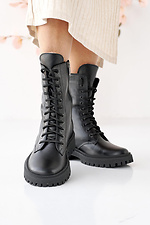 Women's leather winter boots black  2505175 photo №4