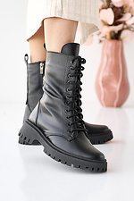 Women's leather winter boots black  2505175 photo №5