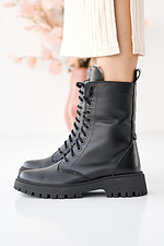 Women's leather winter boots black  2505175 photo №6