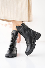 Women's leather winter boots black  2505175 photo №7