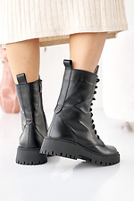 Women's leather winter boots black  2505175 photo №8