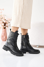 Women's leather winter boots black  2505175 photo №9