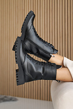 Women's leather winter boots black  2505175 photo №11