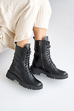 Women's leather winter boots black 2505175 photo №12