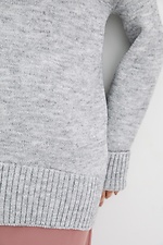 Серый шерстяной свитер оверсайз с высоким горлом  4038175 фото №4