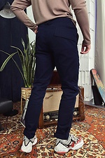 Коттоновые брюки карго зауженные синего цвета GEN 8000175 фото №2