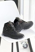 Teenage leather winter boots black  2505176 photo №4