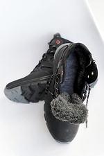 Teenage leather winter boots black  2505176 photo №5