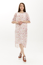 Chiffon asymmetrical midi dress with train and short sleeves Garne 3039176 photo №5