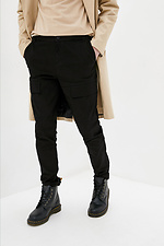 Котонові штани карго завужені чорного кольору GEN 8000176 фото №1
