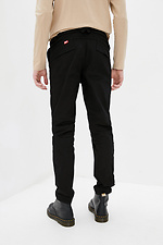 Black cotton tapered cargo trousers GEN 8000176 photo №3