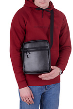 Black glossy leatherette shoulder bag GARD 8011176 photo №1