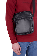Black glossy leatherette shoulder bag GARD 8011176 photo №2