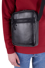 Black glossy leatherette shoulder bag GARD 8011176 photo №7