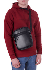Black glossy leatherette shoulder bag GARD 8011176 photo №8