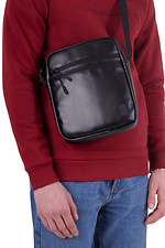 Black glossy leatherette shoulder bag GARD 8011176 photo №9
