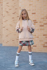 Children's white high knee socks with black stripes M-SOCKS 2040177 photo №2