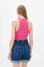 Blaue Denim-Shorts mit hoher Taille und Rüschen  4009177 Foto №3