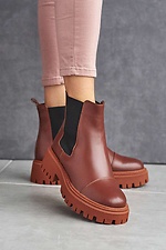 Brown leather winter boots  8019177 photo №8