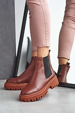 Brown leather winter boots  8019177 photo №9