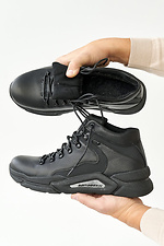 Męskie skórzane buty zimowe w kolorze czarnym  2505178 zdjęcie №4