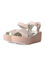 Glitter-coated leather sandals with straps and platform  4205178 photo №3