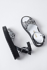 Women's Leather Sandals with Zebra Buckles  4206178 photo №1