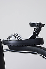 Women's Leather Sandals with Zebra Buckles  4206178 photo №2