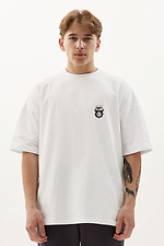 Oversized white cotton T-shirt with print GEN 9000178 photo №3