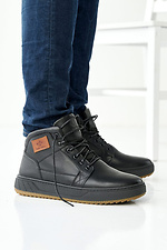 Men's leather winter boots black  2505179 photo №3