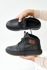 Men's leather winter boots black  2505179 photo №4
