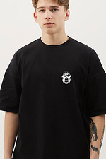 Черная хлопковая футболка оверсайз с принтом GEN 9000179 фото №1