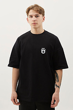Black printed oversized cotton T-shirt GEN 9000179 photo №3