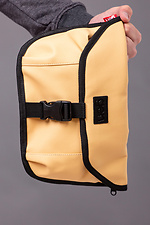 Желтая сумка на пояс бананка из кожзама с клапаном GEN 9005179 фото №5