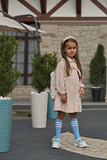 Children's blue high knee socks with white stripes M-SOCKS 2040180 photo №4