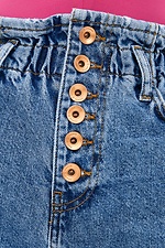 Високі джинсові шорти з рюшею на талії  4009180 фото №4