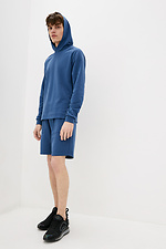 Blaues Baumwoll-Sweatshirt mit Kapuze GEN 8000181 Foto №2