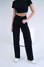 Gerade Damenhose COTON TWILL Schwarz Teamv 8034181 Foto №5
