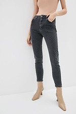Szare jeansy skinny ze stretchem z wysokim stanem  4009182 zdjęcie №1