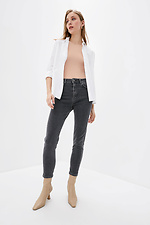 High Rise Gray Stretch Skinny Jeans  4009182 photo №2
