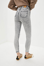 High Rise Gray Stretch Skinny Jeans  4009183 photo №3