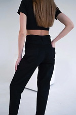 Halbtaillierte Damenhose MOM COTON TWILL Schwarz Teamv 8034183 Foto №7