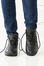 Męskie skórzane sneakersy zimowe w kolorze czarnym  2505184 zdjęcie №2