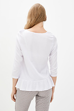 Біла нарядна блуза NIKOL з воланами та вкороченими рукавами Garne 3038184 фото №3