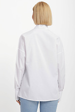 Cotton women's shirt VALETTA with puffed sleeves on the cuffs and a high collar Garne 3040184 photo №4