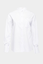 Cotton women's shirt VALETTA with puffed sleeves on the cuffs and a high collar Garne 3040184 photo №6
