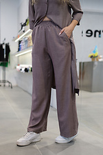 Прямые класические штаны коричневого цвета Garne 3041184 фото №10